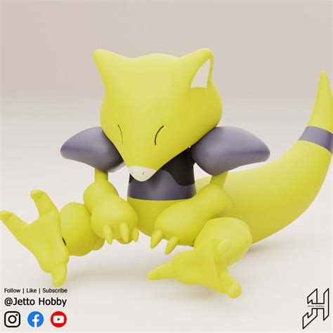 stl abra|Abra (1/10 Scale Articulated Pokemon) .
